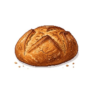 Fresh baked loaf of bread isolated on white background