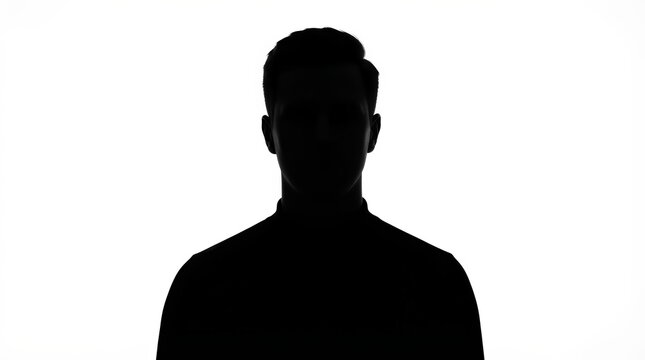 Unknown man silhouette icon isolated on white.