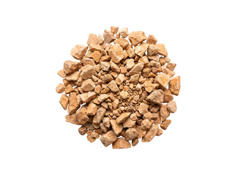 Pile of crushed graham cracker crumbs isolated on transparent background