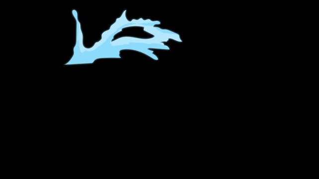 Water element animation pack on black background with liquid splash effects and hand drawn motion graphics.