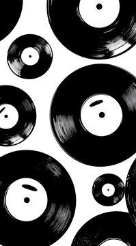 Black and white vinyl record pattern