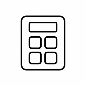 Calculator financial accounting math tool line icon