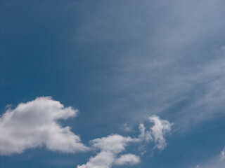 Fototapeta premium Clear blue summer sky above White Plains in Westchester County, New York