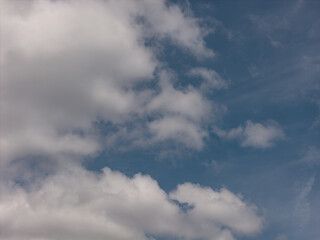 Fototapeta premium Clear blue summer sky above White Plains in Westchester County, New York