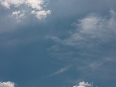 Blue sky having sparse clouds and open space