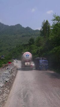 Vertical Driving POV Through Lush Green Himalayan Hills with Cars and Motorcycles, Scenic Road Trip, Mountain Travel