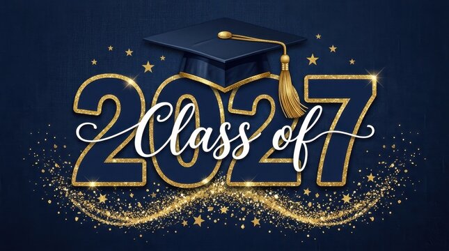 Class of 2027 Gold Graduation Banner