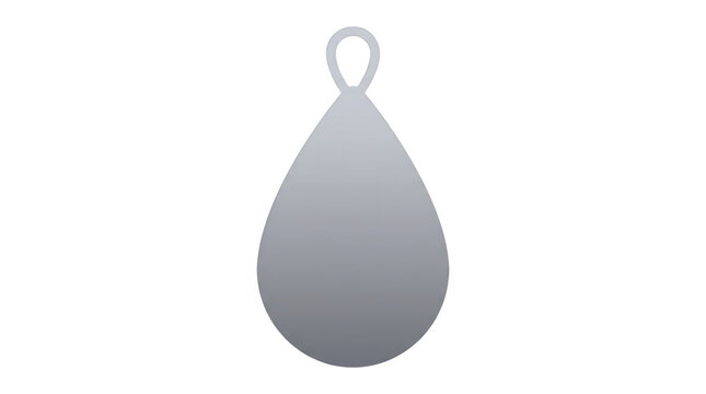 Icono de dise&ntilde;o plano que representa una gota de agua o l&aacute;grima de color gris con un lazo superior, ideal para elementos gr&aacute;ficos, interfaces de usuario y se&ntilde;al&eacute;tica minimalista.