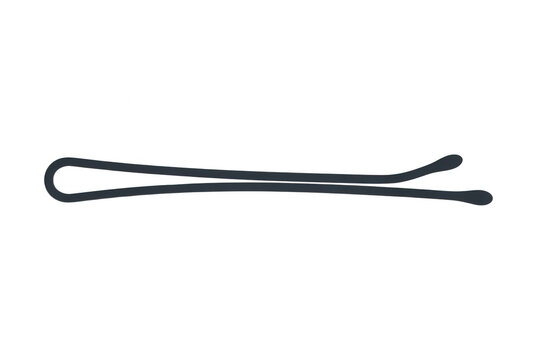 Una horquilla negra cl&aacute;sica para el cabello aislada sobre un fondo blanco, accesorio de peinado minimalista y funcional para sujetar el pelo de forma segura y elegante en cualquier ocasi&oacute;n.