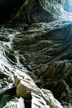 karst landform valley old stone wall