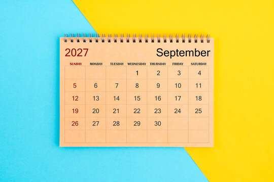 September 2027 brown calendar for 2026 year.