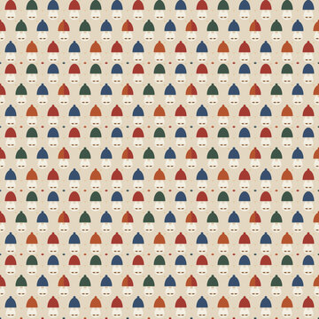 Garden gnomes seamless pattern with pointed hats