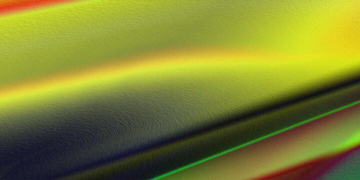Iridescent fabric texture displays a flowing colorful gradient with subtle waves