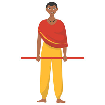 African Male Character with a Cartoon Design. Vector Illustration.