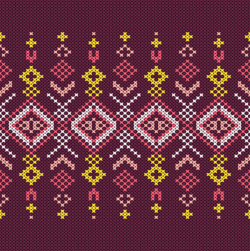     Cotton Argyle Knit Vector concept elegant geometric knit texture seamless pattern, woven diamond motif. Design for knit fabric, wallpaper, fashion, decor. I drew this by myself, it&rsquo;s not AI genera