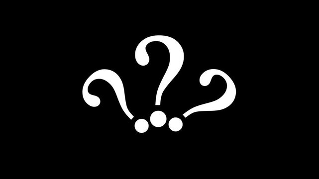 question mark animation pop up question mark flat and alpha looping 4k question mark confused dizzy