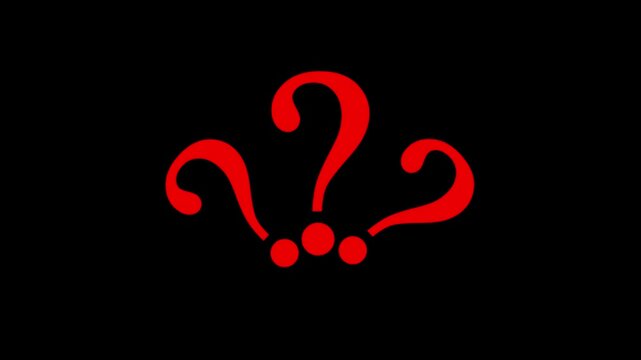 question mark animation pop up question mark flat and alpha looping 4k question mark confused dizzy