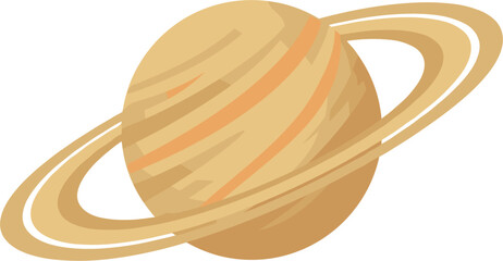 Planet Saturn with its iconic rings isolated on a white background for space exploration designs © Arishfa