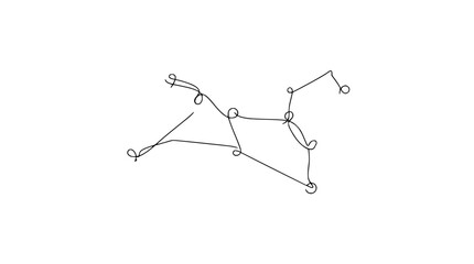 Hand drawn constellation graphic sketch of Ursa Major simple line art isolated on transparent background © jonh
