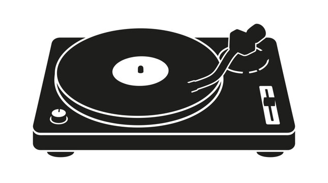 Vinyl record spinning on modern turntable with tonearm engaged and stylus ready