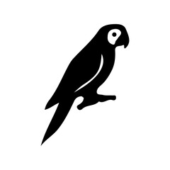 Cute Parrot Silhouette Vector Macaw Exotic Tropical Bird Clipart Illustration © Saykat Chandra Das