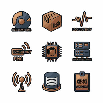 Edge Computing and IoT Devices with Low Latency Icons