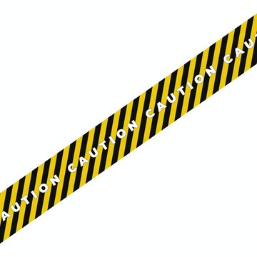 Caution tape three Single Diagonal Tape Band Flat 2d alert loop