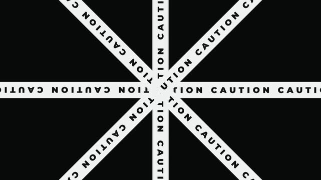 Glowing hazard sunburst caution tape loop