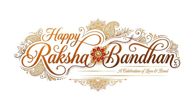 Happy Raksha Bandhan A Celebration of Love & Bond decorative calligraphy typography banner