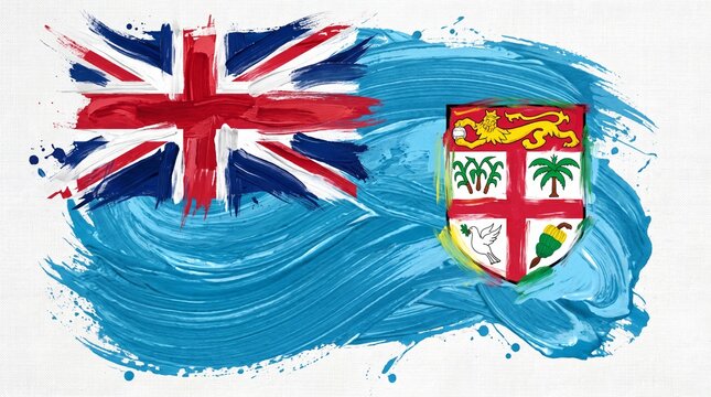 Paint stain in the colours of the Fiji flag