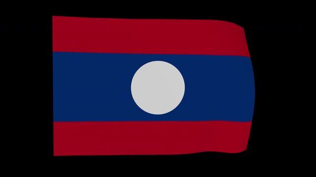 Textured Seamless Laos National Flag Loop Alpha Channel
