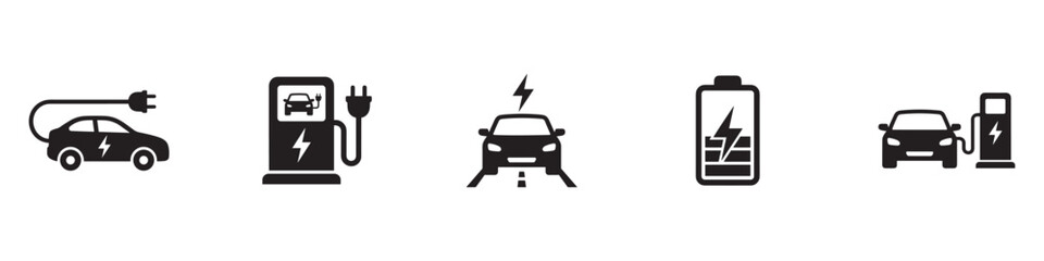 Fototapeta premium Car charging point icon. Electric plug symbol. Electricity sign. Electric car icon.