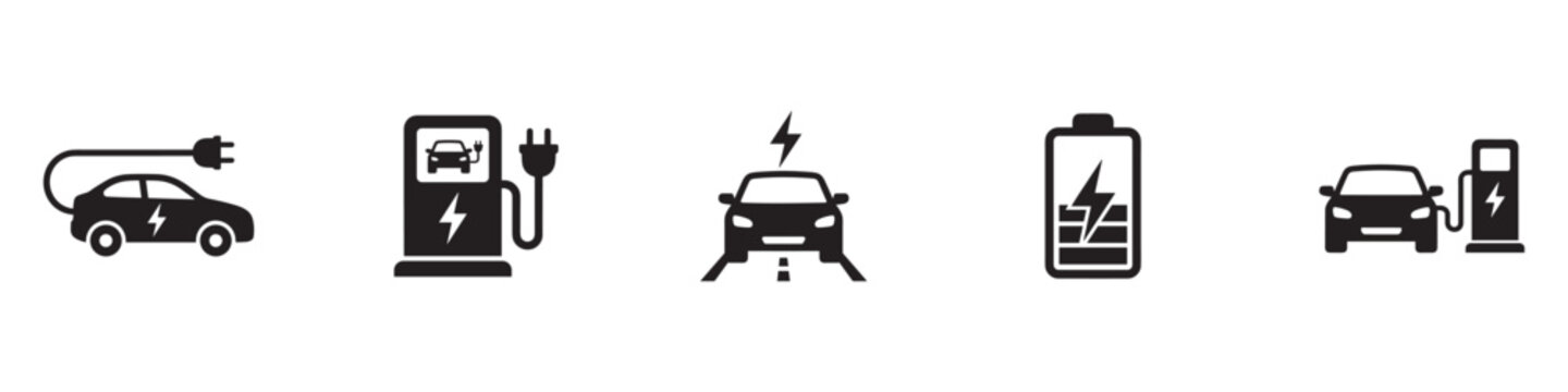 Car charging point icon. Electric plug symbol. Electricity sign. Electric car icon.