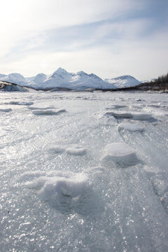 Frozen Alaskan lake