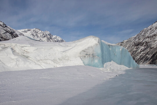 Ice frozen in lake in Alaska