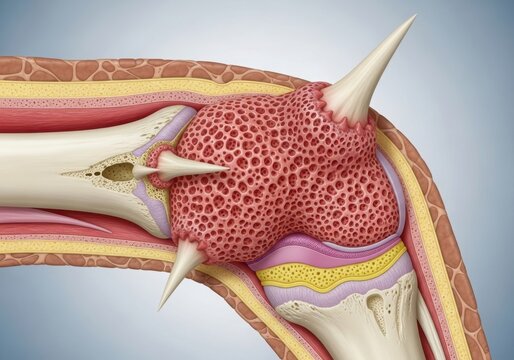 Close-up of human shoulder joint anatomy illustration isolated on white background