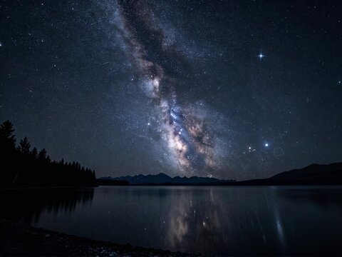 Southern Cross And Magellanic Clouds Over Lake Tekapo Night