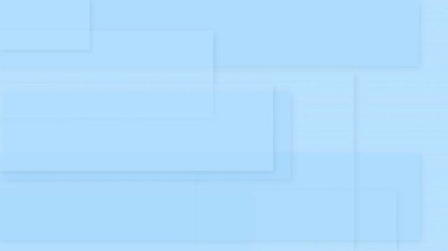 Light blue abstract geometric sliding motion background. Soft translucent pastel layered rectangles looping animation. Clean minimal modern corporate presentation backdrop