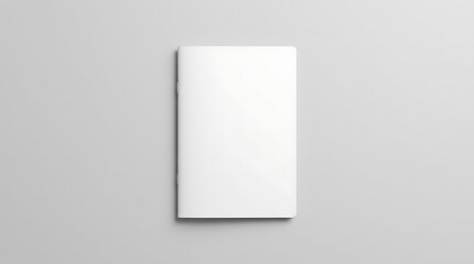 Fototapeta premium Blank White Booklet or Brochure Placed Centered on a Neutral Gray Background with Minimalist Presentation