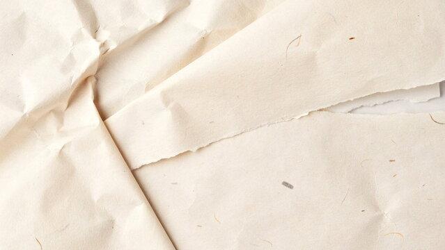 White Cracked Paper Texture Background with Natural Torn Surface