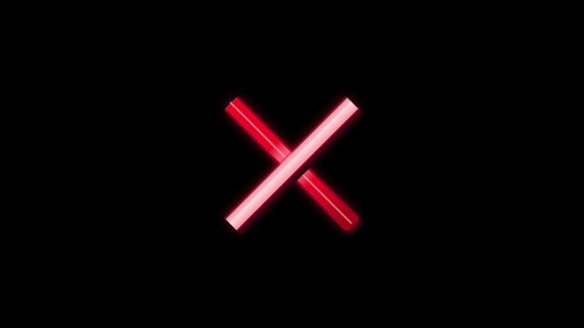 Red Arrow Sign with Red and White Cross on Black Background for Wrong Choice, Cancel, Warning and Negative Decision Concept