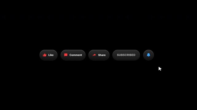 Social media buttons, like comment share icons, dark mode interface elements