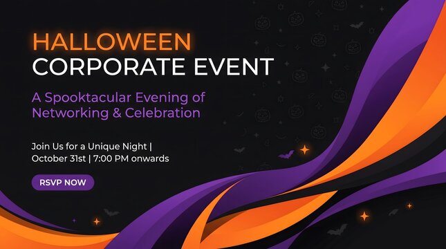 Halloween Corporate Event Banner Vector Background.