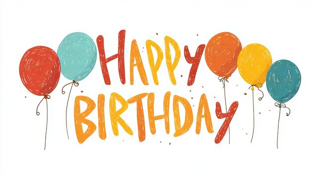 Happy birthday vector illustration with colorful balloons and celebration