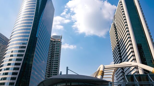 Chong Nonsi Skywalk Bangkok Hyperlapse Through Modern City Architecture