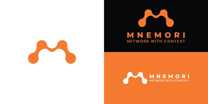 An orange, interconnected, abstract shape resembling a network or molecular bond is featured in this logo, and intelligent, connected relationships are symbolised in a clean, modern design.