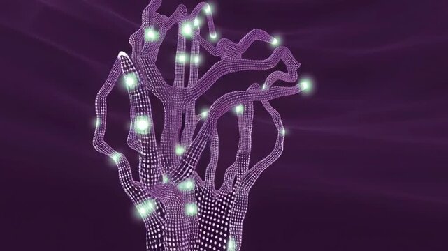 Futuristic Virtual Reality User Controlling Digital Energy