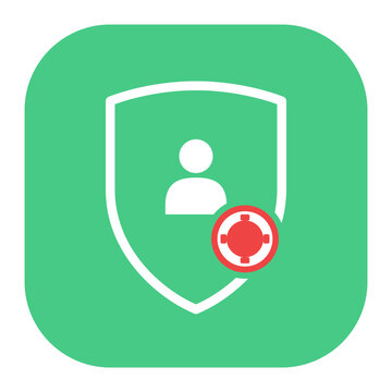 User Protection Shield Lifebuoy Flat Design Icon