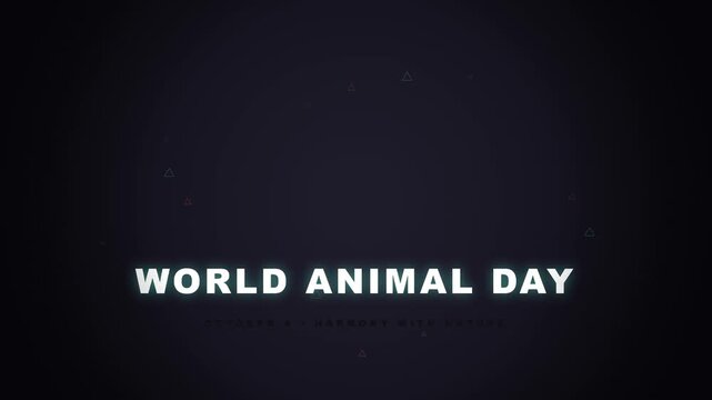 World Animal Day title text on a dark background