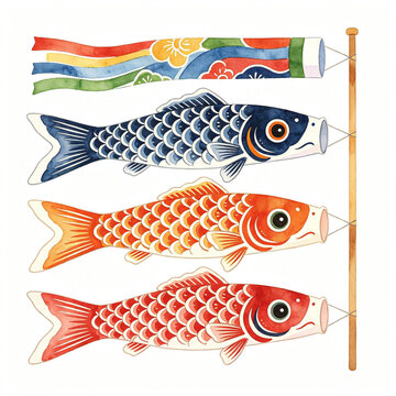 koinobori japan vector